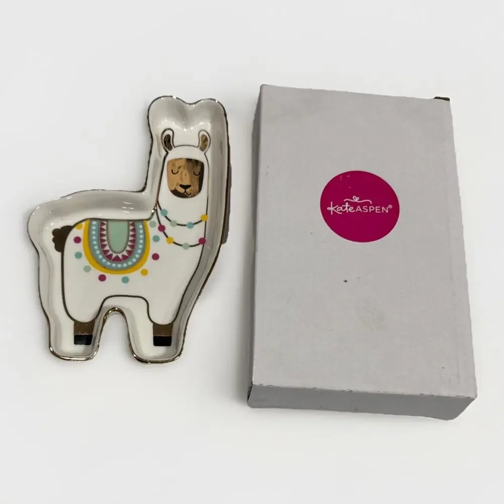 Kate Aspen Llama Trinket Dish Tray Jewerly Decorative Coins
